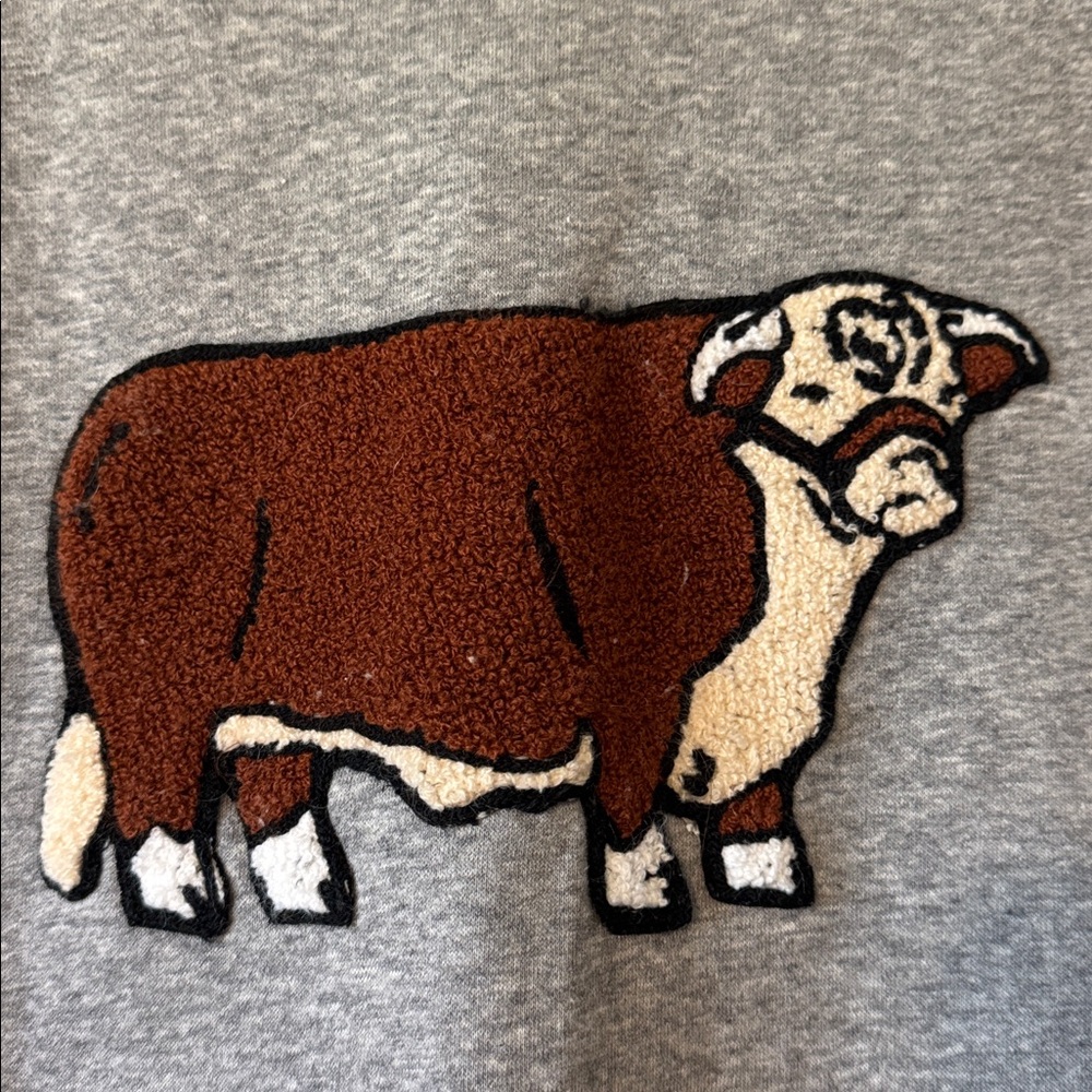 Athletic Works Gray Crewneck Sweater with Bull Design - Picture 2 of 4